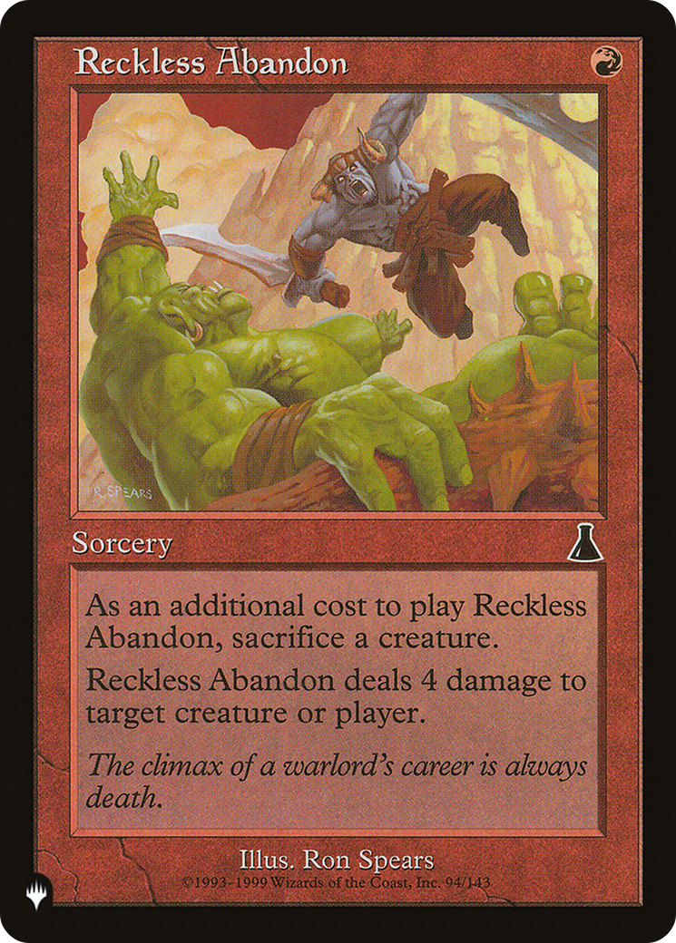 Reckless Abandon [The List] | Jomio and Rueliete's Cards and Comics