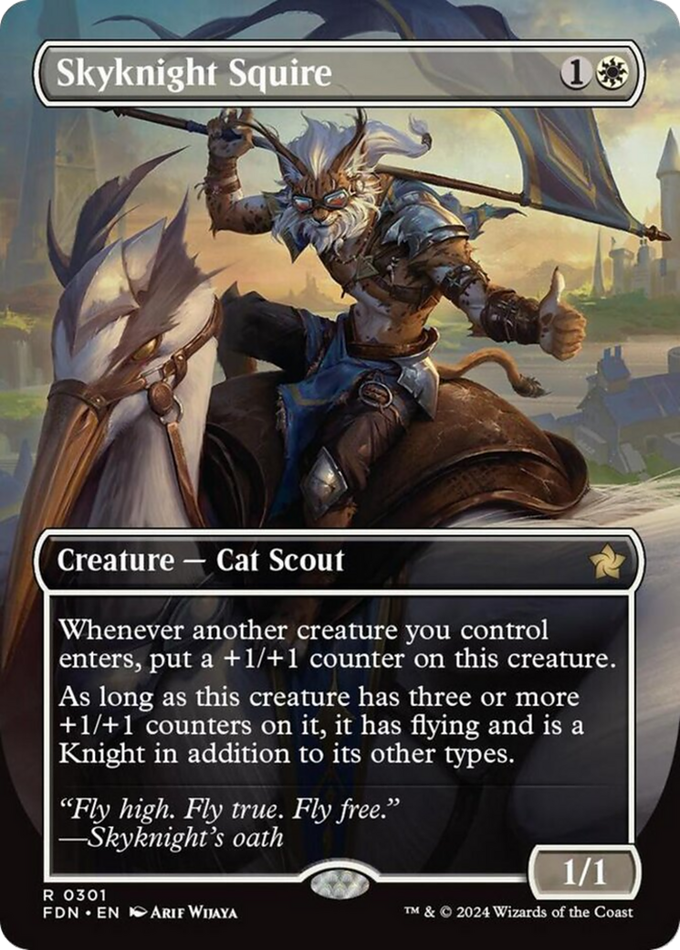Skyknight Squire (Borderless) [Foundations] | Jomio and Rueliete's Cards and Comics