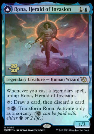 Rona, Herald of Invasion // Rona, Tolarian Obliterator [March of the Machine Prerelease Promos] | Jomio and Rueliete's Cards and Comics