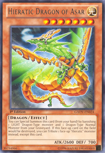 Hieratic Dragon of Asar [GAOV-EN024] Rare | Jomio and Rueliete's Cards and Comics