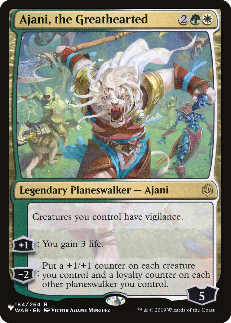 Ajani, the Greathearted [The List] | Jomio and Rueliete's Cards and Comics