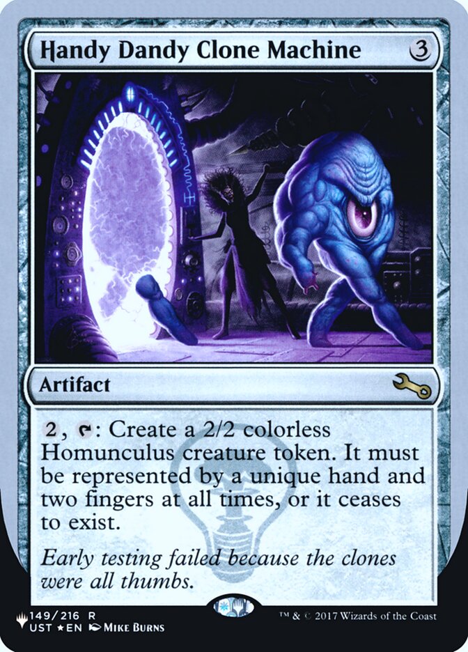 Handy Dandy Clone Machine (Unfinity Foil Edition) [The List] | Jomio and Rueliete's Cards and Comics