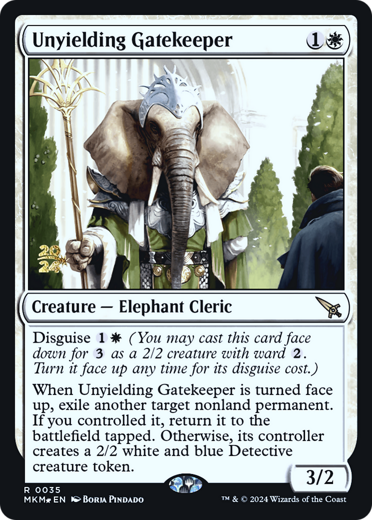 Unyielding Gatekeeper [Murders at Karlov Manor Prerelease Promos] | Jomio and Rueliete's Cards and Comics