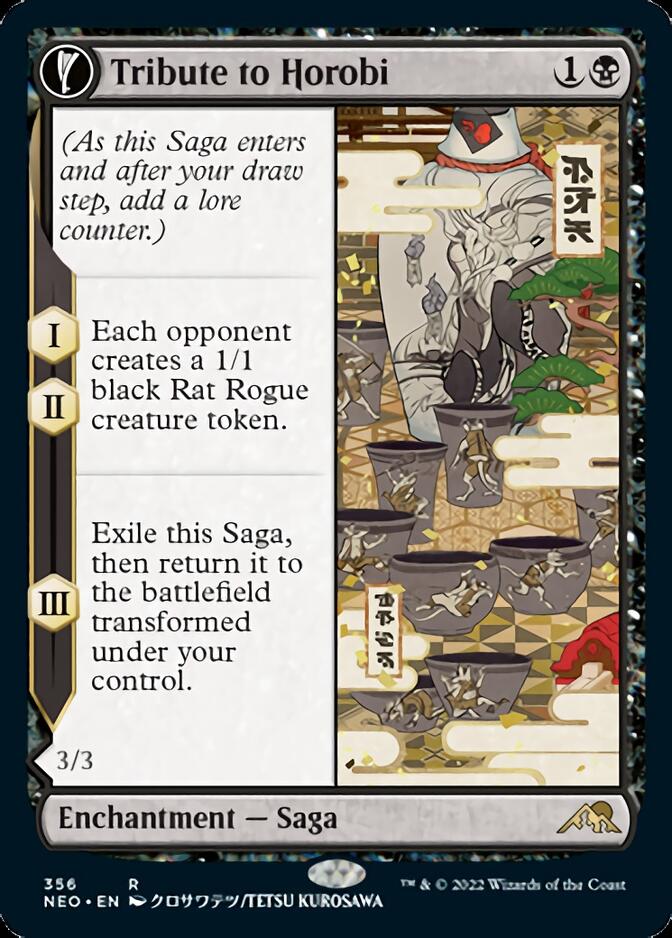 Tribute to Horobi // Echo of Death's Wail (Showcase Soft Glow) [Kamigawa: Neon Dynasty] | Jomio and Rueliete's Cards and Comics