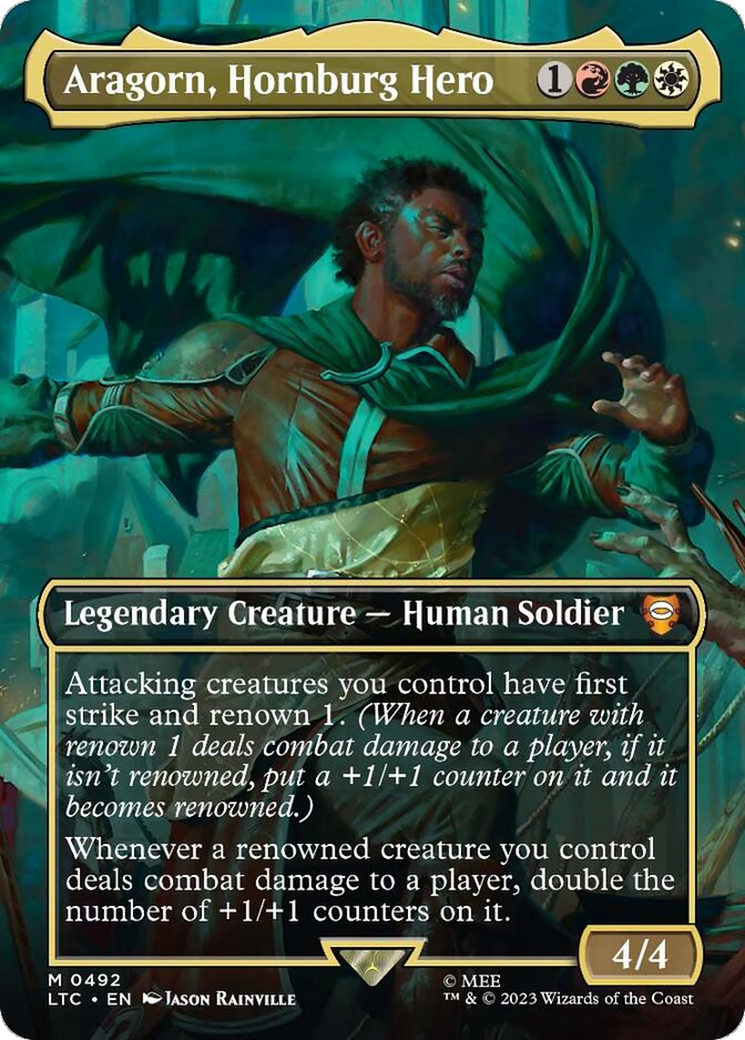 Aragorn, Hornburg Hero (Borderless) [The Lord of the Rings: Tales of Middle-Earth Commander] | Jomio and Rueliete's Cards and Comics