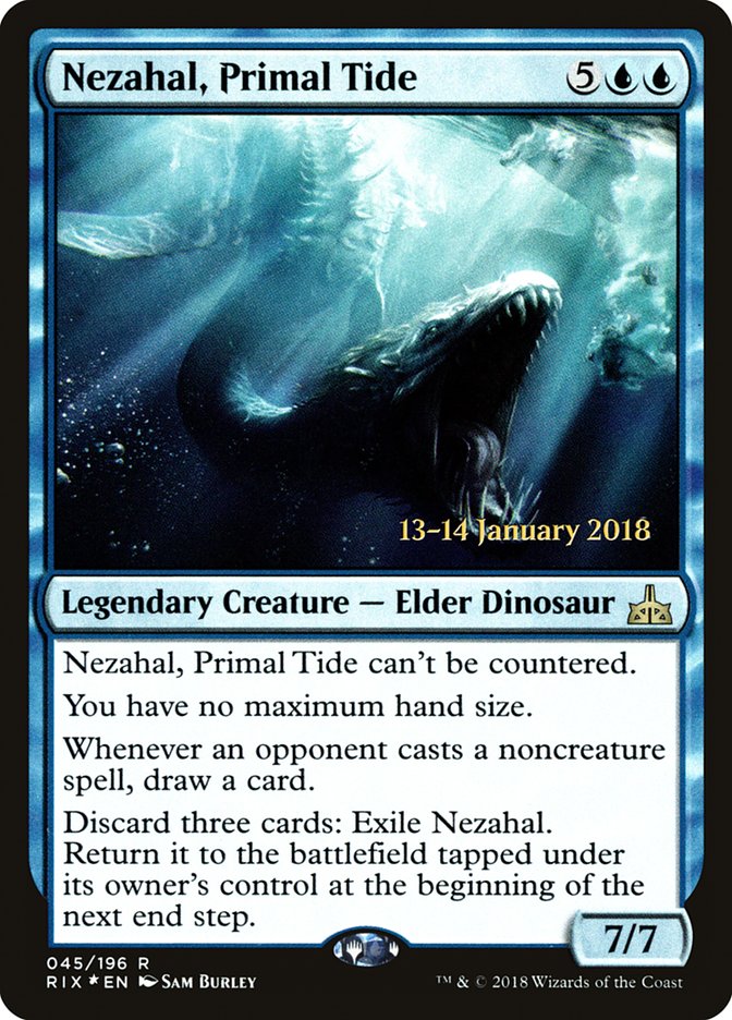 Nezahal, Primal Tide [Rivals of Ixalan Prerelease Promos] | Jomio and Rueliete's Cards and Comics