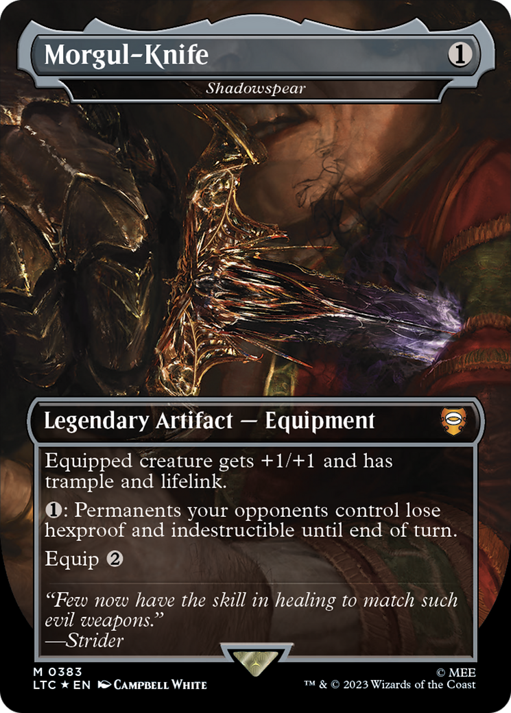 Morgul-Knife - Shadowspear (Borderless) (Surge Foil) [The Lord of the Rings: Tales of Middle-Earth Commander] | Jomio and Rueliete's Cards and Comics