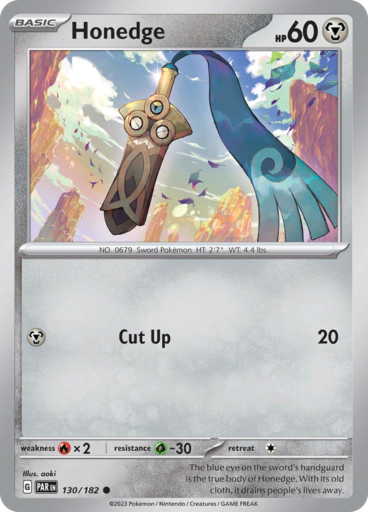 Honedge (130/182) [Scarlet & Violet: Paradox Rift] | Jomio and Rueliete's Cards and Comics