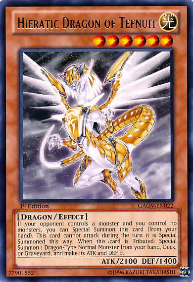 Hieratic Dragon of Tefnuit [GAOV-EN022] Rare | Jomio and Rueliete's Cards and Comics