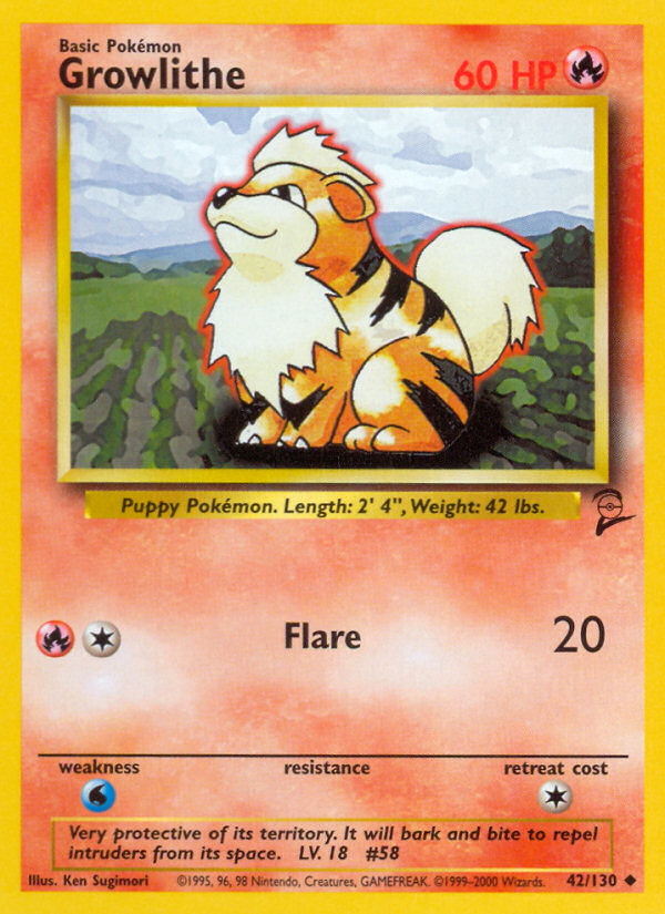 Growlithe (42/130) [Base Set 2] | Jomio and Rueliete's Cards and Comics