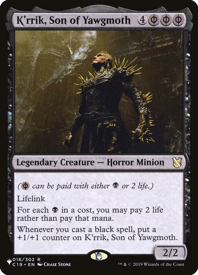K'rrik, Son of Yawgmoth [The List] | Jomio and Rueliete's Cards and Comics