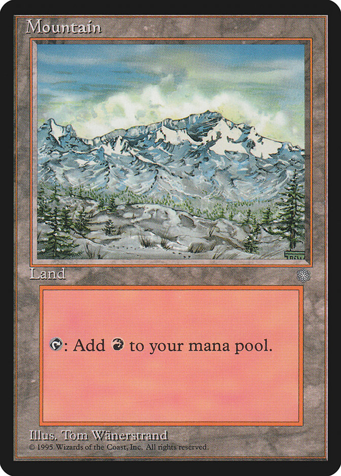 Mountain (Trees Visible / Signature on Right) [Ice Age] | Jomio and Rueliete's Cards and Comics