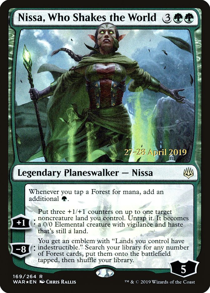 Nissa, Who Shakes the World [War of the Spark Prerelease Promos] | Jomio and Rueliete's Cards and Comics