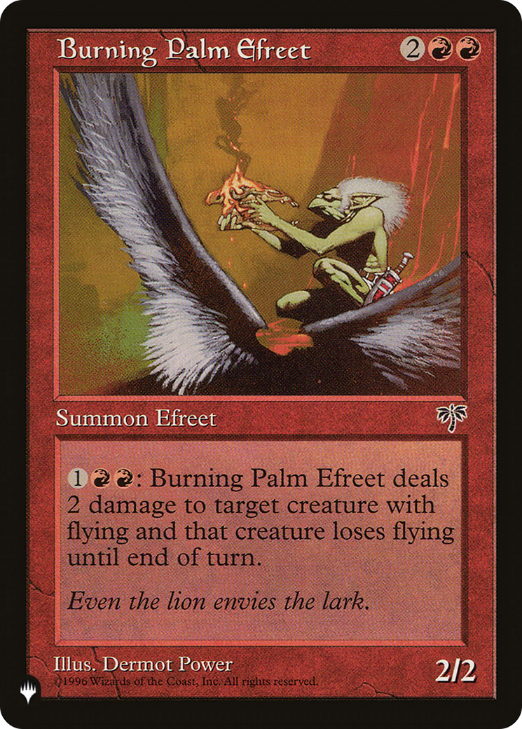 Burning Palm Efreet [The List] | Jomio and Rueliete's Cards and Comics