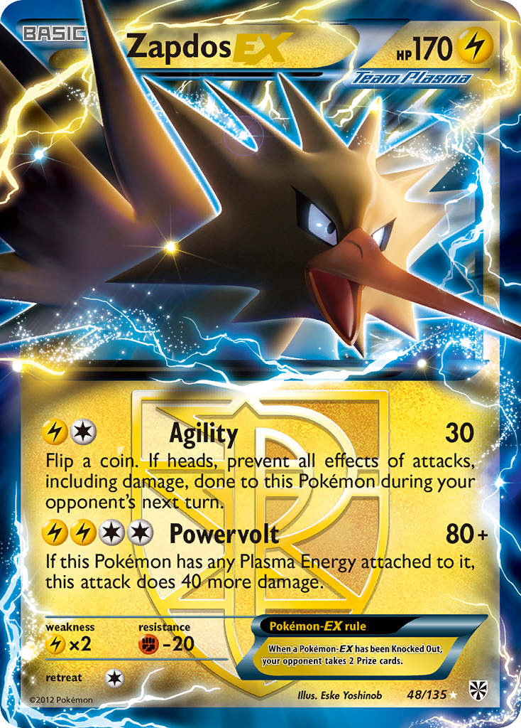 Zapdos EX (48/135) [Black & White: Plasma Storm] | Jomio and Rueliete's Cards and Comics