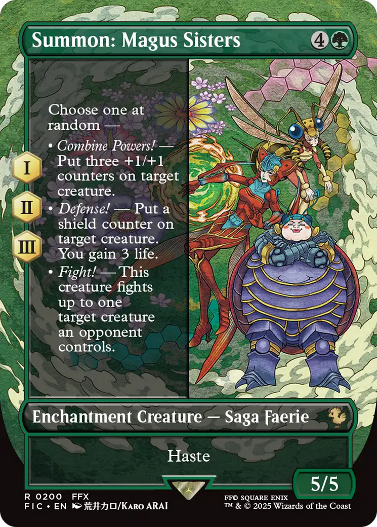 Summon: Magus Sisters (Borderless) [FINAL FANTASY Commander] | Jomio and Rueliete's Cards and Comics