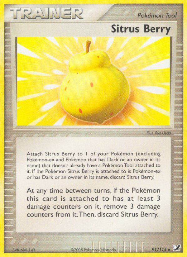 Sitrus Berry (91/115) [EX: Unseen Forces] | Jomio and Rueliete's Cards and Comics