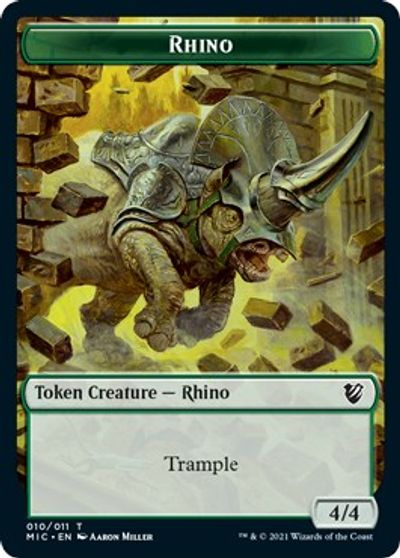 Rhino // Wolf Double-Sided Token [Innistrad: Midnight Hunt Commander Tokens] | Jomio and Rueliete's Cards and Comics