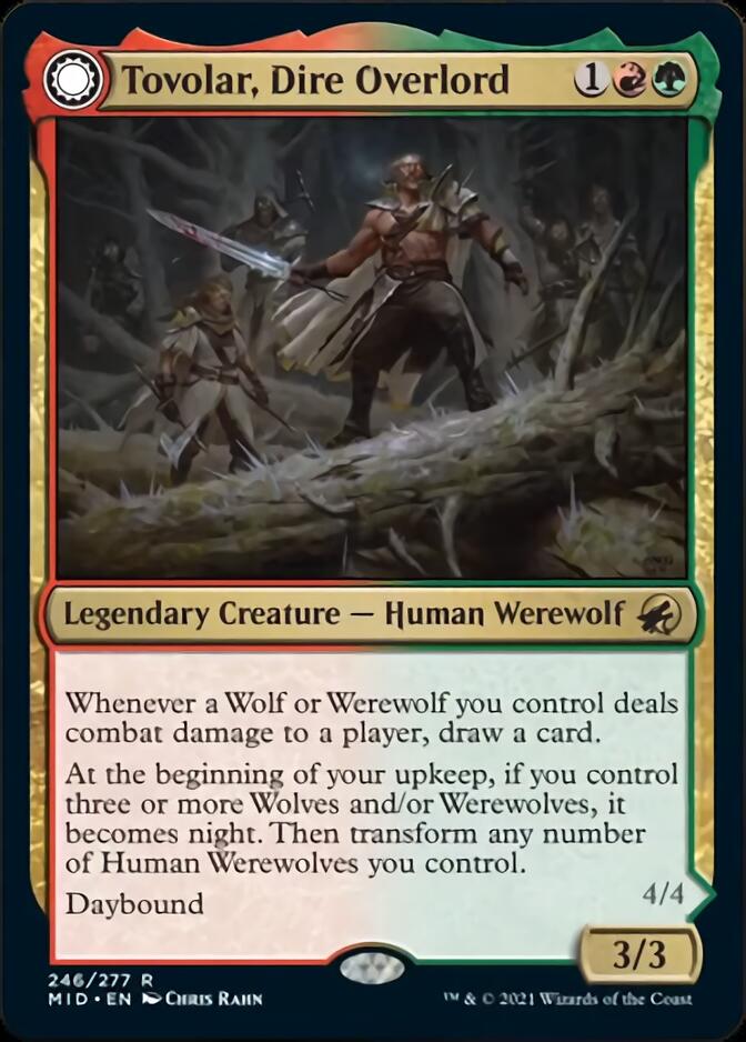 Tovolar, Dire Overlord // Tovolar, the Midnight Scourge [Innistrad: Midnight Hunt] | Jomio and Rueliete's Cards and Comics