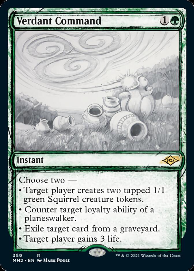 Verdant Command (Sketch) [Modern Horizons 2] | Jomio and Rueliete's Cards and Comics