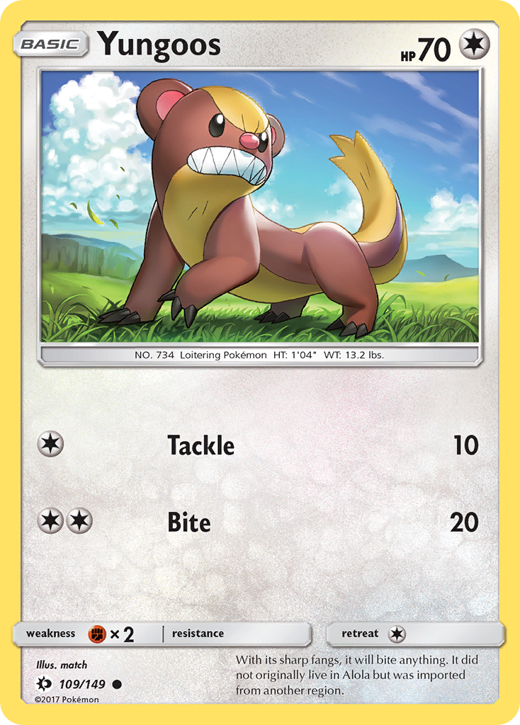 Yungoos (109/149) [Sun & Moon: Base Set] | Jomio and Rueliete's Cards and Comics