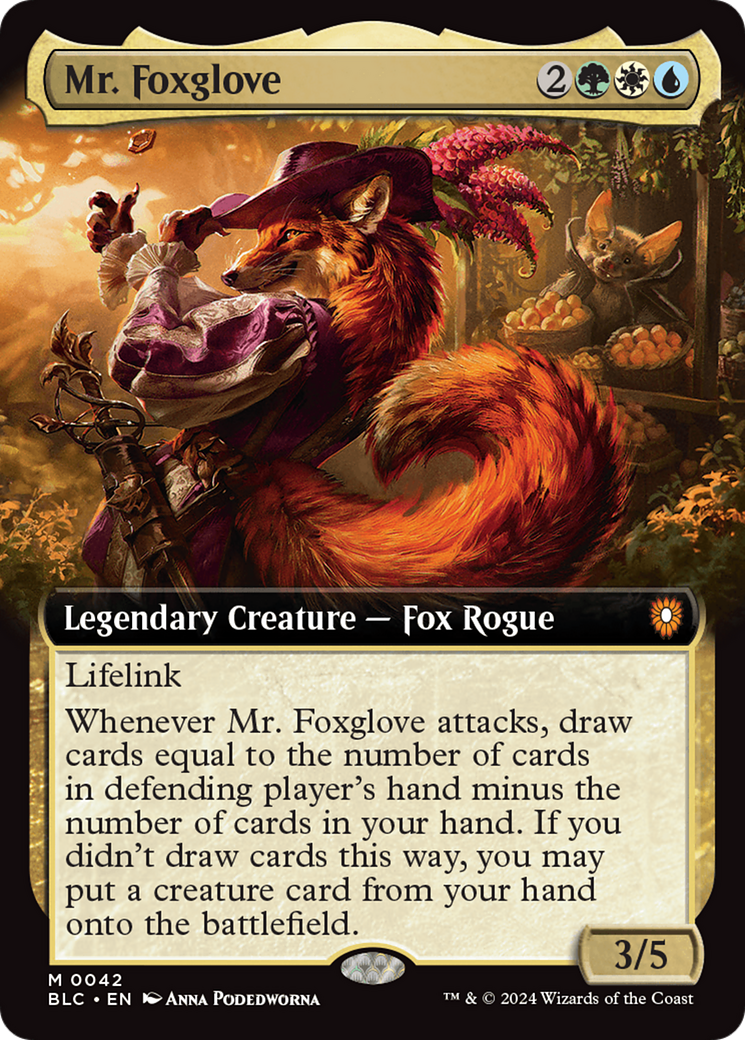 Mr. Foxglove (Extended Art) [Bloomburrow Commander] | Jomio and Rueliete's Cards and Comics