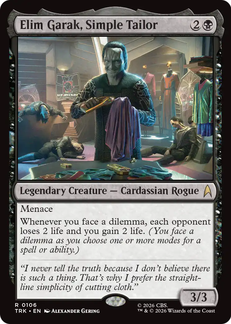 Elim Garak, Simple Tailor [Star Trek] | Jomio and Rueliete's Cards and Comics