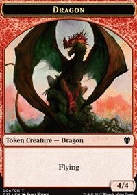Dragon (006) // Gold Double-Sided Token [Commander 2017 Tokens] | Jomio and Rueliete's Cards and Comics