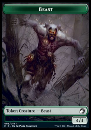 Human // Beast (008) Double-Sided Token [Innistrad: Midnight Hunt Tokens] | Jomio and Rueliete's Cards and Comics