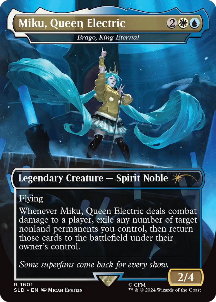 Miku, Queen Electric - Brago, King Eternal (Rainbow Foil) [Secret Lair Drop Series] | Jomio and Rueliete's Cards and Comics