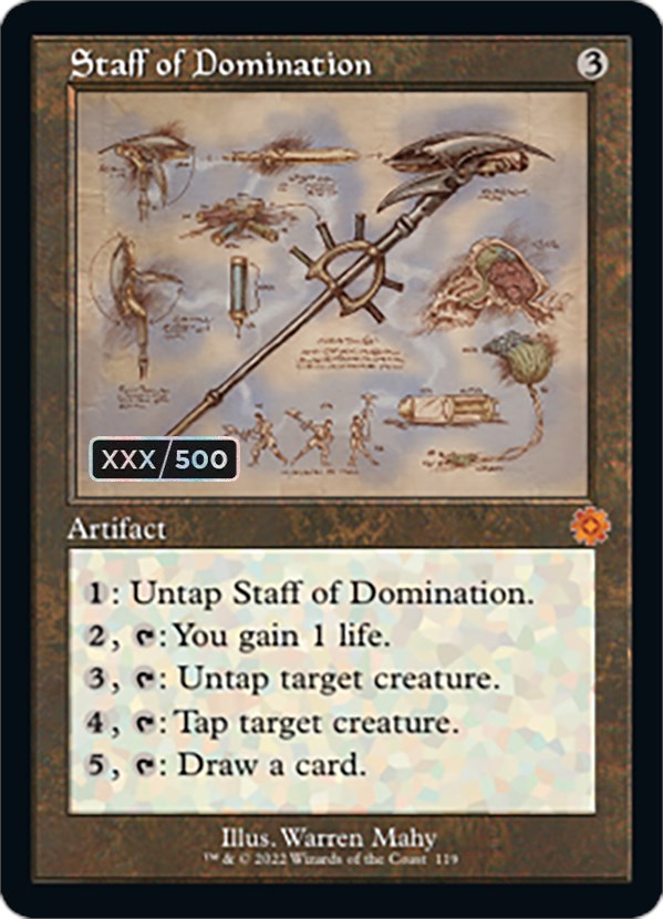 Staff of Domination (Retro Schematic) (Serialized) [The Brothers' War Retro Artifacts] | Jomio and Rueliete's Cards and Comics