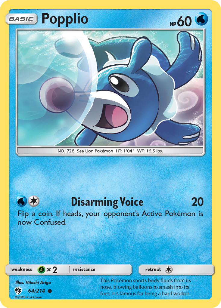 Popplio (64/214) [Sun & Moon: Lost Thunder] | Jomio and Rueliete's Cards and Comics