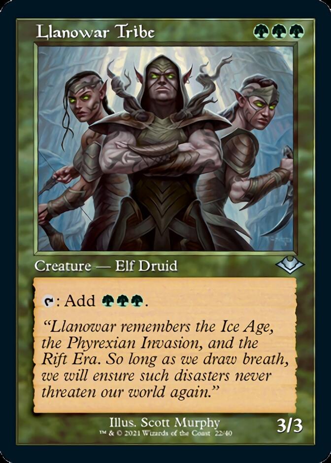 Llanowar Tribe (Retro Foil Etched) [Modern Horizons] | Jomio and Rueliete's Cards and Comics