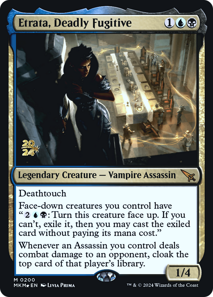 Etrata, Deadly Fugitive [Murders at Karlov Manor Prerelease Promos] | Jomio and Rueliete's Cards and Comics