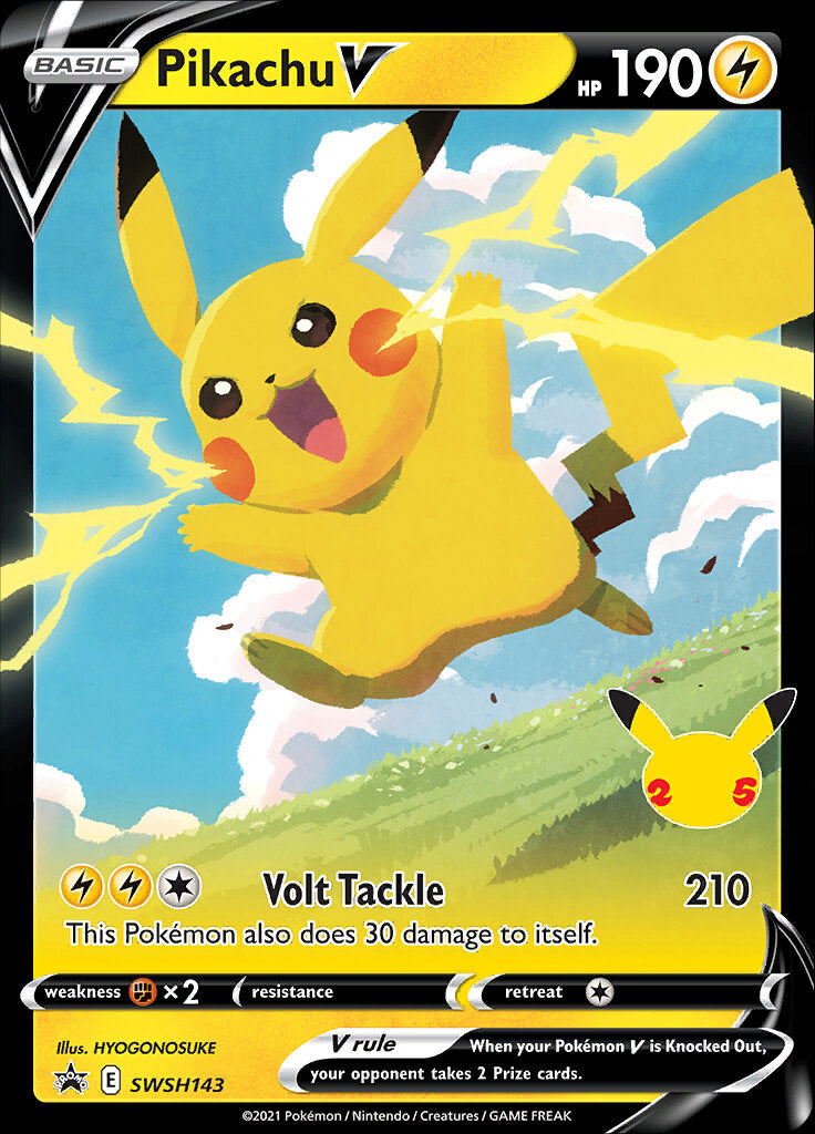 Pikachu V (SWSH143) (Celebrations) [Sword & Shield: Black Star Promos] | Jomio and Rueliete's Cards and Comics