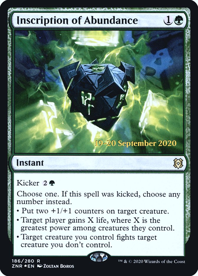 Inscription of Abundance [Zendikar Rising Prerelease Promos] | Jomio and Rueliete's Cards and Comics