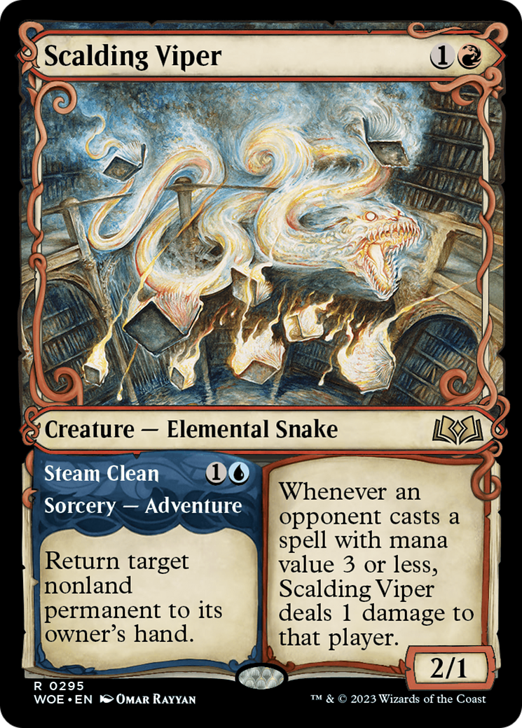 Scalding Viper // Steam Clean (Showcase) [Wilds of Eldraine] | Jomio and Rueliete's Cards and Comics