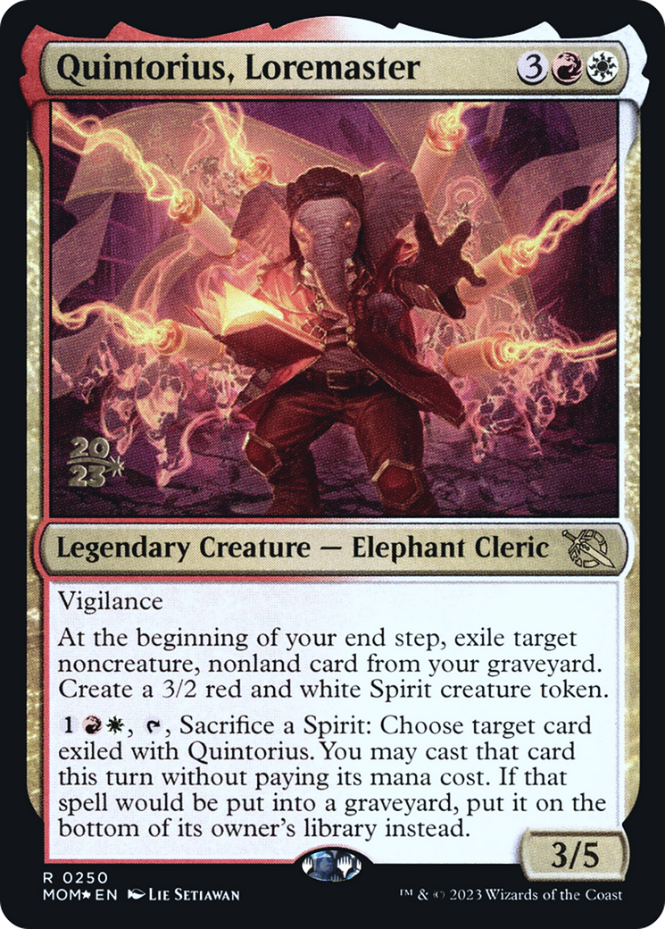 Quintorius, Loremaster [March of the Machine Prerelease Promos] | Jomio and Rueliete's Cards and Comics