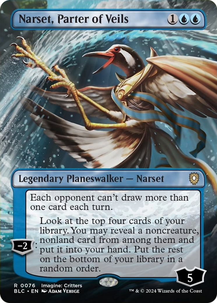 Narset, Parter of Veils (Borderless) [Bloomburrow Commander] | Jomio and Rueliete's Cards and Comics
