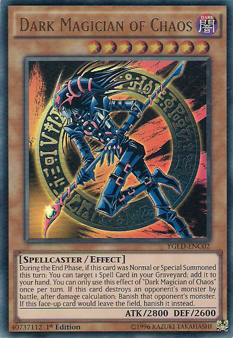 Dark Magician of Chaos [YGLD-ENC02] Ultra Rare | Jomio and Rueliete's Cards and Comics