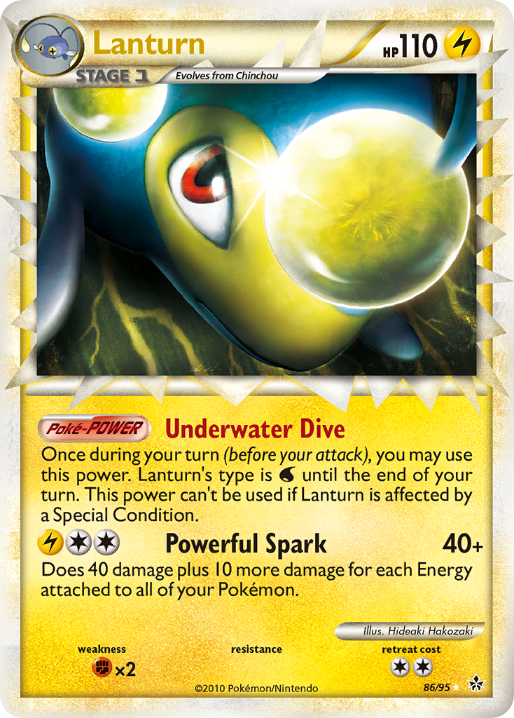 Lanturn (86/95) [HeartGold & SoulSilver: Unleashed] | Jomio and Rueliete's Cards and Comics