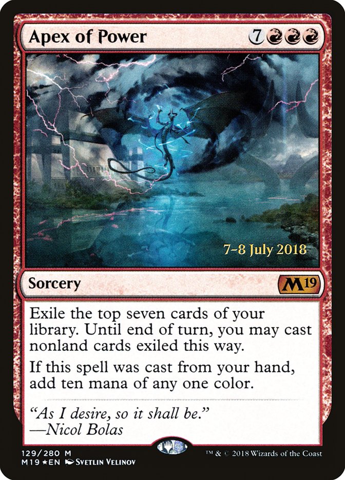 Apex of Power [Core Set 2019 Prerelease Promos] | Jomio and Rueliete's Cards and Comics