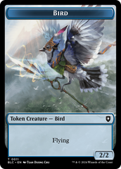 Bird (011) // Shark Double-Sided Token [Bloomburrow Commander Tokens] | Jomio and Rueliete's Cards and Comics
