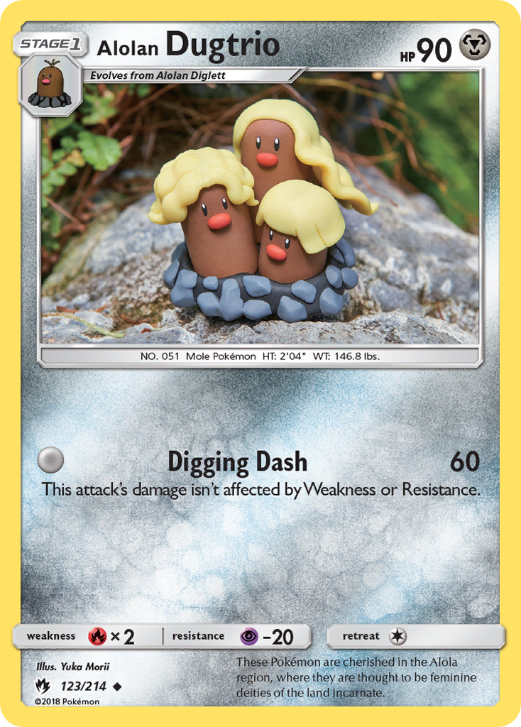 Alolan Dugtrio (123/214) [Sun & Moon: Lost Thunder] | Jomio and Rueliete's Cards and Comics