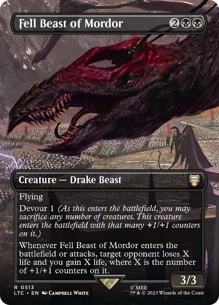 Fell Beast of Mordor (Borderless) [The Lord of the Rings: Tales of Middle-Earth Commander] | Jomio and Rueliete's Cards and Comics