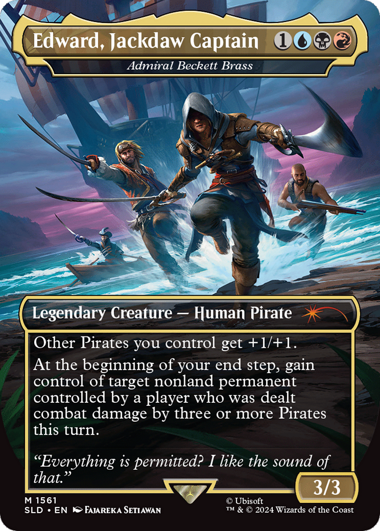 Edward, Jackdaw Captain - Admiral Beckett Brass (Rainbow Foil) [Secret Lair Drop Series] | Jomio and Rueliete's Cards and Comics