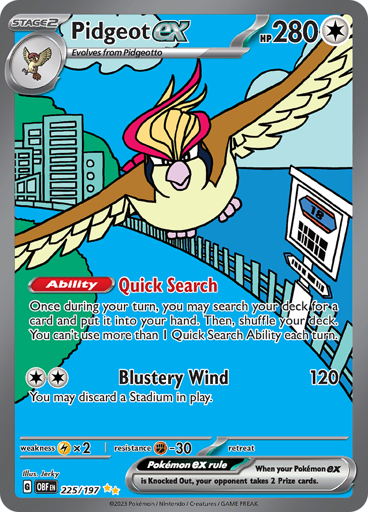 Pidgeot ex (225/197) [Scarlet & Violet: Obsidian Flames] | Jomio and Rueliete's Cards and Comics