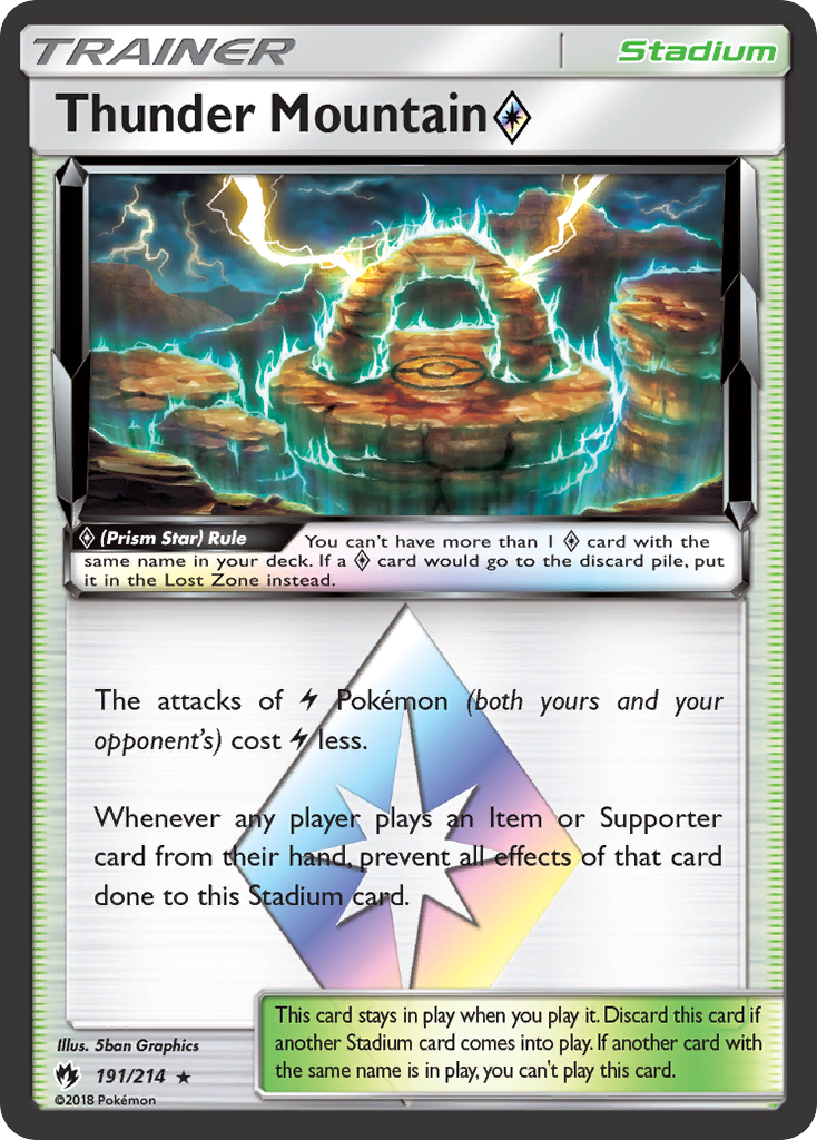 Thunder Mountain (191/214) (Prism Star) [Sun & Moon: Lost Thunder] | Jomio and Rueliete's Cards and Comics