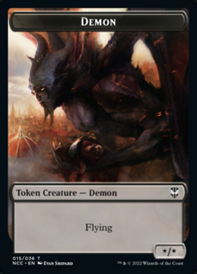 Demon // Copy Double-Sided Token [Streets of New Capenna Commander Tokens] | Jomio and Rueliete's Cards and Comics