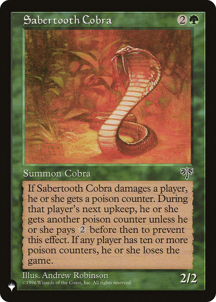 Sabertooth Cobra [The List] | Jomio and Rueliete's Cards and Comics